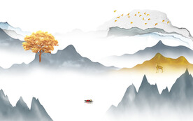 新传 人气中式山水 TIF分层