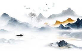 现代 人气中式山水 TIF分层