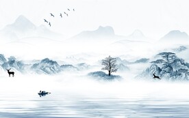 爆款 中式新山水画 TIF分层