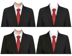 女西装 红领带psd