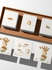 手绘面包食用卡片