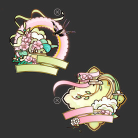 春季国潮金线剪纸叠加电商矢量弹