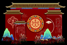 红色婚礼背景