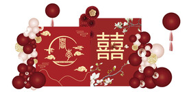 红色中式婚庆布置效果图
