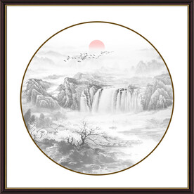 圆形山水画