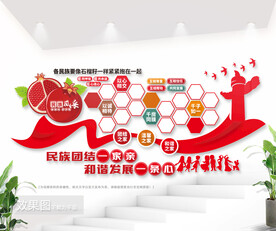 民族团结风采照片墙设计图片