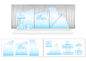 蓝白简洁婚礼背景