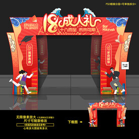 18十八岁成人礼门头拱门门楼