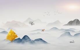 高端 意境中式山水 TiF分层