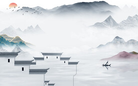 高雅 新中式山水图 TIF分层