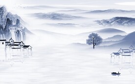 高清 新中式山水图 TIF分层