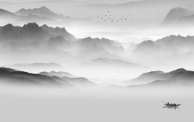 素雅 灰色山水新图 TIF分层