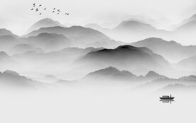 极简 灰色素雅山水 TiF分层