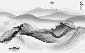 爆款 灰色素雅山水 TiF分层