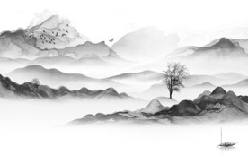 最新 灰色素雅山水 TiF分层