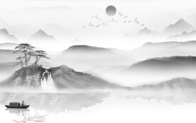 最新 灰色人气山水 TiF分层