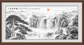 水墨黄山迎客松