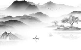 高雅 灰色中式山水 TiF分层