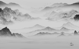 高端 灰色中式山水 TiF分层