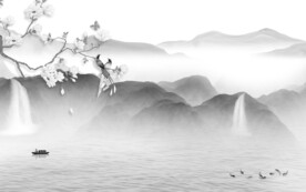 新品 意境灰色山水 TiF分层