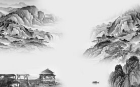 别墅 意境灰色山水 TiF分层