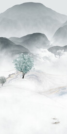 中式 山水简约玄关 TIF分层