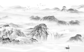 爆款 灰色意境山水 TiF分层