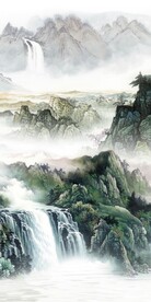 奢雅 高档山水玄关 TIF分层