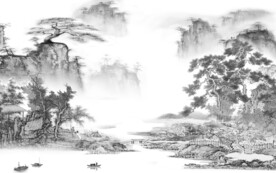 人气 新款灰色山水 TIF分层