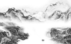 人气 灰色新山水图 TIF分层