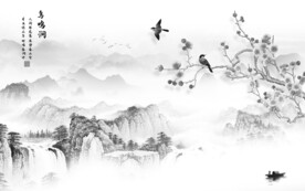 大气 灰色新山水图 TIF分层