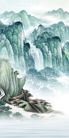 大气 山水玄关框画 TIF分层