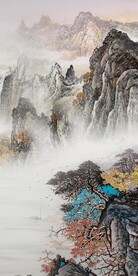 爆款 新山水画玄关 TiF分层