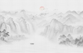 新中式山水背景墙