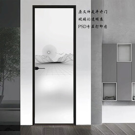 高清分层透明底平开门打印图