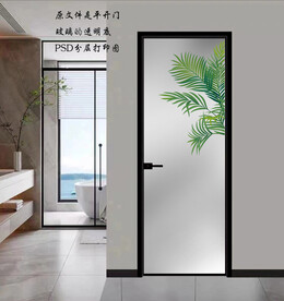 高清分层透明底平开门打印图