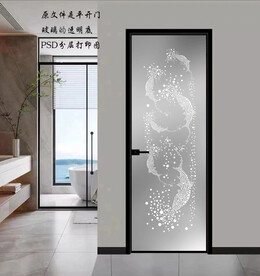 高清分层透明底平开门打印图