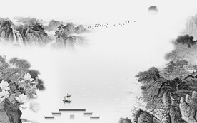 现代 中式灰色山水 TiF分层