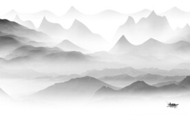 意境 中式灰色山水 TiF分层