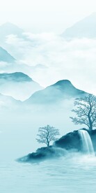 淡雅 山水中式玄关 TIF分层