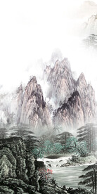 大气 山水中式玄关 TIF分层