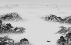 客厅 灰色清晰山水 TiF分层