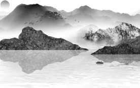 爆款 灰色清晰山水 TiF分层