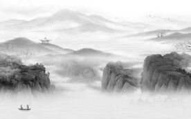 高端 灰色清晰山水 TiF分层