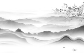 大气 灰色清晰山水 TiF分层