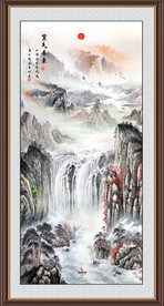 竖幅山水画