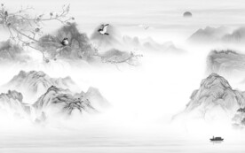 最新 灰色素雅山水 TiF分层