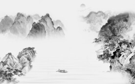 高雅 灰色素雅山水 TiF分层