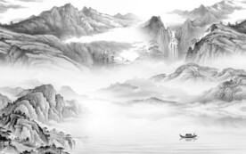 现代 灰色素雅山水 TiF分层