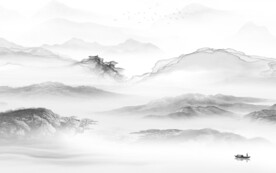 极简 轻奢灰色山水 TiF分层